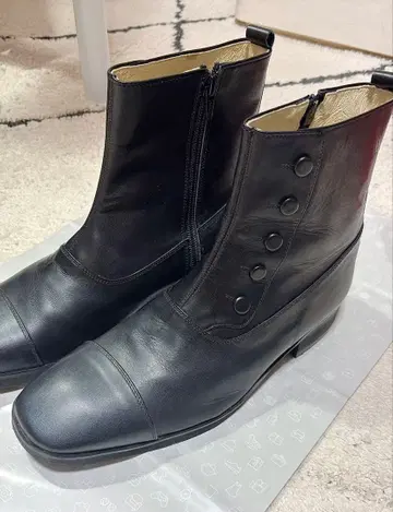 지퍼 달린 사이드 지퍼 부츠 블랙 Size 26