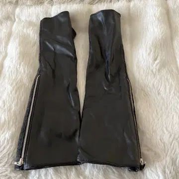 블랙 합성 피혁 니트 암커버