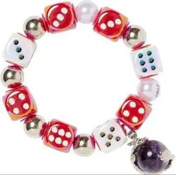 미사용 새상품 계속 한밤중이면 좋을 텐데 다이스 팔찌 레드