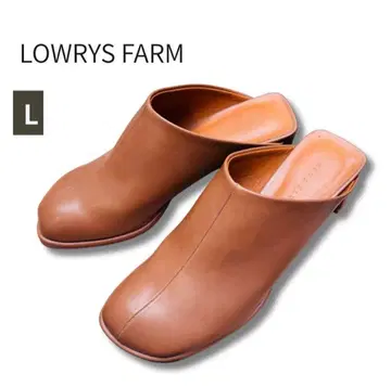 택 포함 새상품 LOWRYS FARM 가죽 느낌 오블리크 뮬 브라운 L