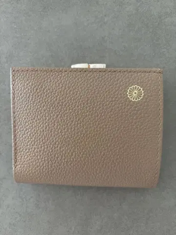 황궁 지갑 황궁 한정판 가마구치 베이지 가죽 접이식 지갑