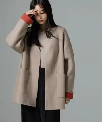 [ 새상품급 ] 나노 유니버스 더블 페이스 노카라 니트 가디건