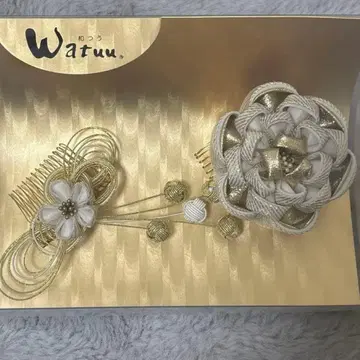 Watruu 헤어콤 머리 장식 꽃 모티브 화이트 골드