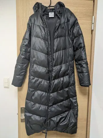 adidas 후드 부착 롱 다운 벤치 코트 (M 사이즈) 아디다스