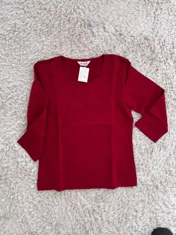 빨간색 오부 소매 상의