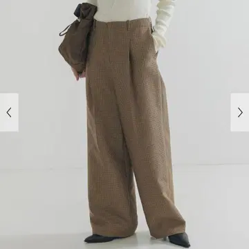 어반 리서치 울 블렌드 체크 와이드 팬츠 38