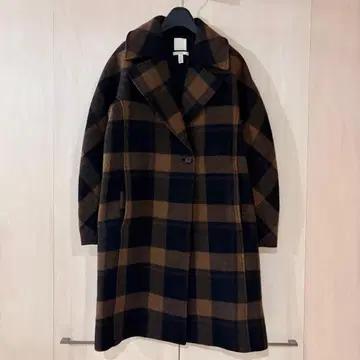 H&M 이탈리아 MANTECO 울 롱 코트 체크