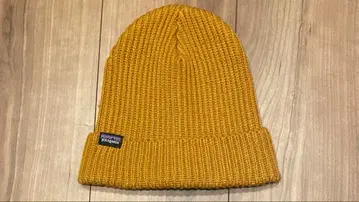 파타고니아 patagonia 비니 니트 모자 머스타드