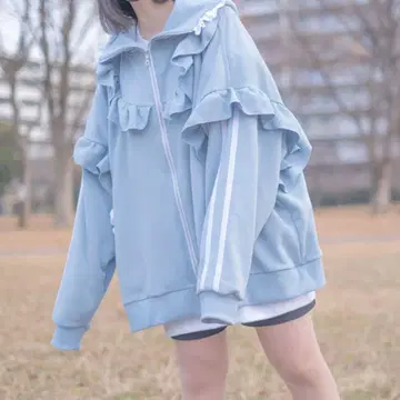 satoi 프릴 하이넥 후드티