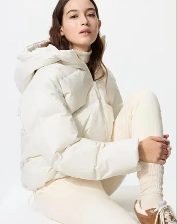 심리스 다운 후드티