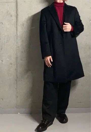 유니클로 울 캐시미어 체스터 코트 블랙 L