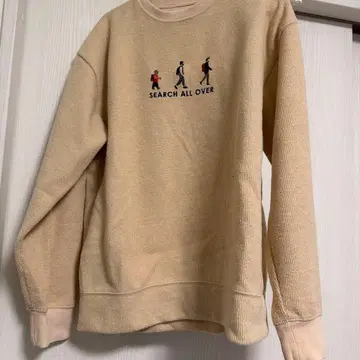 Quash 자수 맨투맨 트레이닝복 베이지 M 사이즈