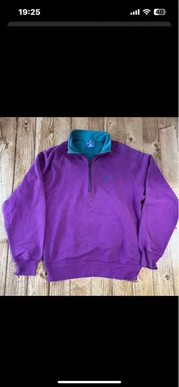 Champion 지퍼 맨투맨 L 퍼플/터콰이즈 미국제
