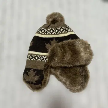 00s 헤이세이 y2k 플라이트 캡 폼폼 비니 니트 모자 귀도리 포함