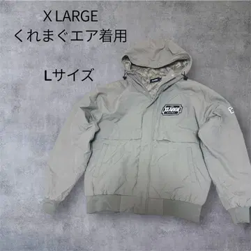 [쿠레마구 에어 착용] 엑스라지 나일론 자켓 카키 L 빅 로고 자수