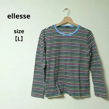 새상품급 엘레쎄 스트라이프 긴팔 T셔츠 코튼 혼방 [ L ]