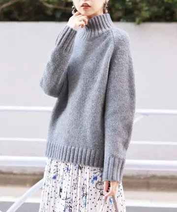 IENA AQUA 로우게이지 하이넥 풀오버 이에나