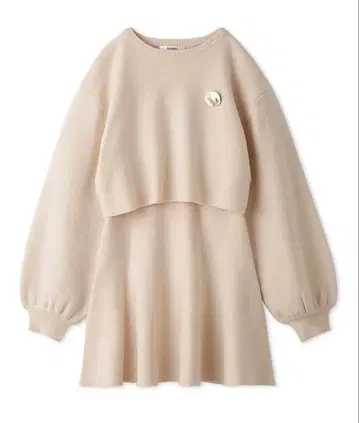 [ 새상품, 택 포함 ] SNIDEL(스나이델) 브로치 니트 셋업 베이지