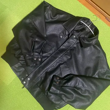 [ CLEL ] 빈티지 디자인 인조 가죽 블루종 XS