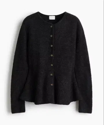 H&M 리브 니트 페플럼 가디건