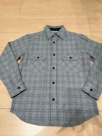 파이브 브라더 그레이 계열 체크 울 혼방 플란넬 셔츠 M