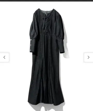 MEDE19F 앤티크풍 데님 원피스 3L 블랙