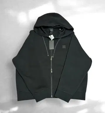 ARMANI EXCHANGE 집업 후드티 남성용 로고 블랙