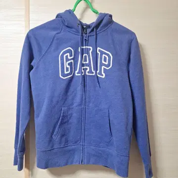 GAP 파랑 지퍼 후드티 후드 부착