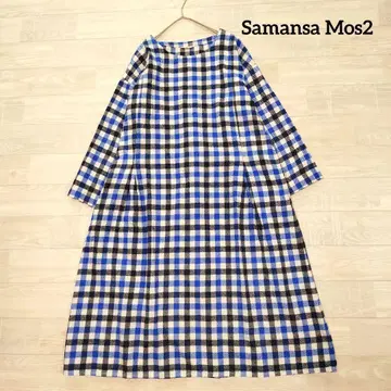 Samansa Mos2 사만사 모스모스 깅엄 체크 기모 원피스 M