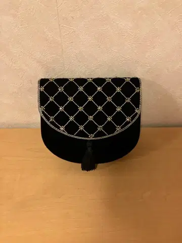 DRIAMAR 블랙 벨벳 파티 백