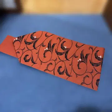 오렌지 곡선 무늬 나고야 오비