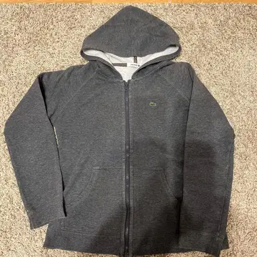 LACOSTE 후드 부착 집업 후드티 38 그레이