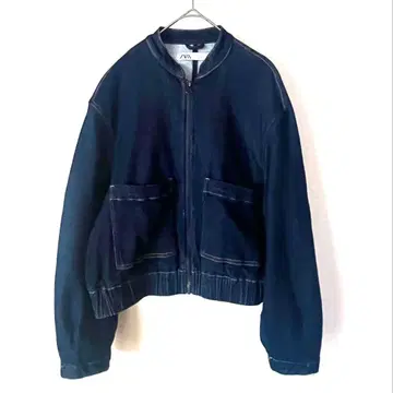 ZARA 자라 노카라 데님 자켓 데님 블루종 XS