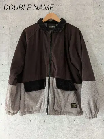 DOUBLE NAME 더블 네임 이소재 스텐칼라 ZIP 블루종 브라운