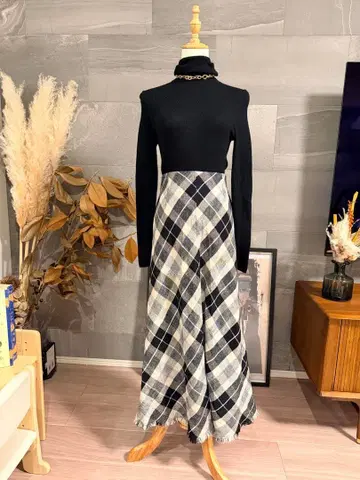 Spick&Span 린넨 체크 스커트