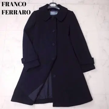 새상품급 프랑코 페라로 2way 옷깃 탈부착 가능 노카라 코트 블랙 L