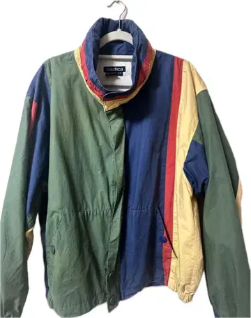NAUTICA 멀티 컬러 자켓 구제 의류 스트릿 코튼 올 패턴