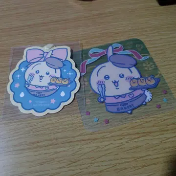 치이카와 베이커리 토끼 오너먼트풍 스티커, 드링크 혜택 코스터