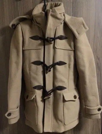 AKM 베이지 더플 코트 후드 부착 L 사이즈