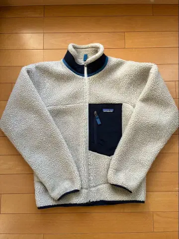 레트로 patagonia 플리스 자켓 XXS 화이트 네이비