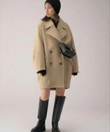 SNIDEL Sustaina 울 코쿤 더블 코트