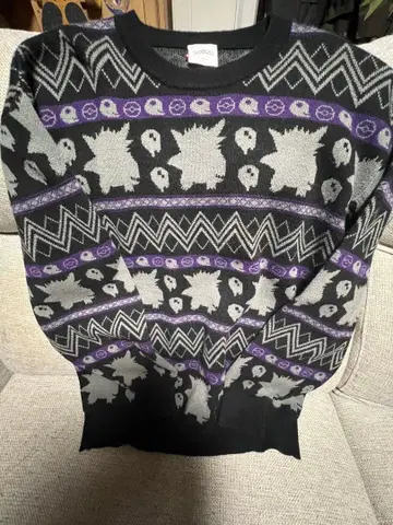 포켓몬 캐릭터 패턴 니트 스웨터 M