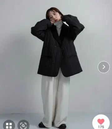 블랙 아우터 퀼팅