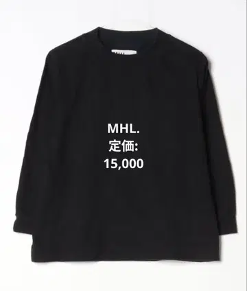 MHL 블랙 긴팔 T셔츠 슬릿