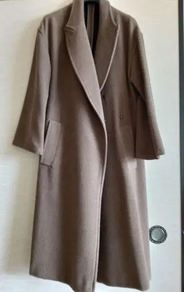 initv 울 브라운 롱 체스터 코트