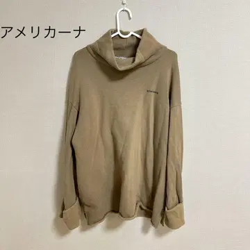 아메리카나 Americana 베이지 하이넥 트레이닝복 소매 접힘