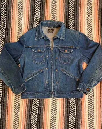 MAVERICK 프론트 지퍼 데님 자켓 사이즈 46