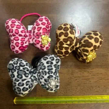 디즈니 레오파드 무늬 머리끈 3개 세트