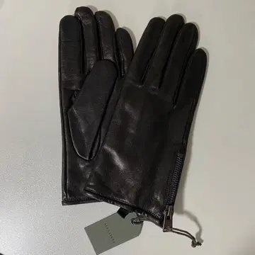 ALLSAINTS 블랙 가죽 장갑 지퍼 포함