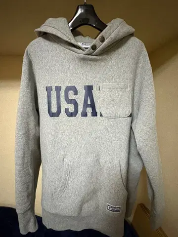 DISCUS ATHLETIC USA 프린트 후드티 그레이